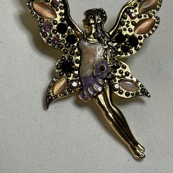 Charming Fairy Brooch with Gold and Purple Accents - Picture 7 of 7
